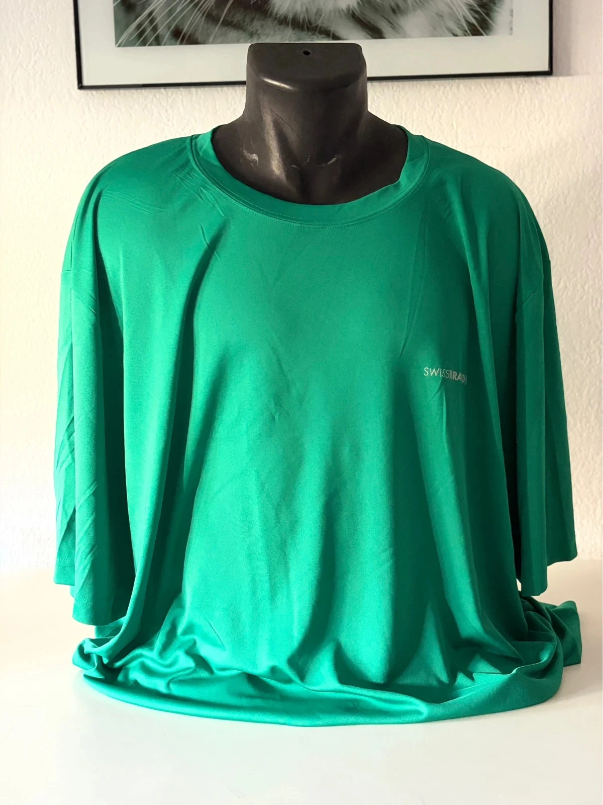 Camiseta técnica verde brillante Swissbrand 100% poliéster manga corta hombre XXL nuevo con etiqueta – photo 2